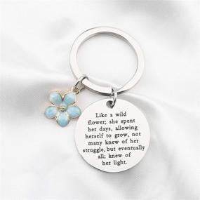 img 3 attached to 🌸 FUSTMW Wildflower Keychain: Inspirational Wildflower Jewelry, Perfect Gift for Nature Lovers