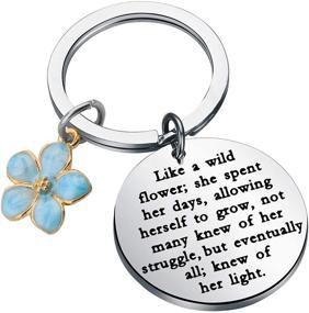 img 4 attached to 🌸 FUSTMW Wildflower Keychain: Inspirational Wildflower Jewelry, Perfect Gift for Nature Lovers