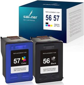 img 4 attached to 🖨️ SAILNER Remanufactured Ink Cartridge 2 Pack for HP 56 57 - Compatible with PhotoSmart, DeskJet, OfficeJet, PSC (1 Black, 1 Tri-Color)