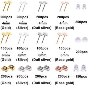 img 3 attached to BQTQ 2600 Pcs Earring Making Supplies: Stainless Steel Earring Posts, Backs, and Blanks with Butterfly and Rubber Bullet Backs - Perfect for Earring Jewelry Making!