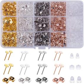 img 4 attached to BQTQ 2600 Pcs Earring Making Supplies: Stainless Steel Earring Posts, Backs, and Blanks with Butterfly and Rubber Bullet Backs - Perfect for Earring Jewelry Making!