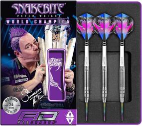 img 4 attached to 🐉 Red Dragon Peter Wright Snakebite PL15 Tungsten Steel Darts Set with Flights, Shafts, and Checkout Card