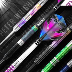 img 1 attached to 🐉 Red Dragon Peter Wright Snakebite PL15 Tungsten Steel Darts Set with Flights, Shafts, and Checkout Card