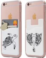 🐘 elephant and turtle phone pocket: stick-on wallet card holder for iphone, android, and all smartphones (pack of two) logo