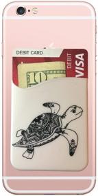 img 1 attached to 🐘 Elephant and Turtle Phone Pocket: Stick-On Wallet Card Holder for iPhone, Android, and All Smartphones (Pack of Two)