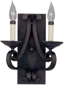 img 1 attached to 💡 Optimized for SEO: Designers Fountain Barcelona 2-Light Wall Sconce in Natural Iron (9032-NI)