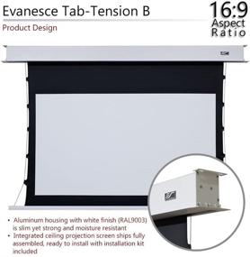 img 2 attached to 🎥 Экран Elite Screens Evanesce Tab-Tension B, 120 дюймов по диагонали 16:9, поддержка 4K / 8K HD, встроенный потолочный электрический выдвижной экран с тензионной системой, матовая белая проекционная поверхность, модель ETB120HW2-E8.