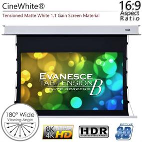 img 3 attached to 🎥 Экран Elite Screens Evanesce Tab-Tension B, 120 дюймов по диагонали 16:9, поддержка 4K / 8K HD, встроенный потолочный электрический выдвижной экран с тензионной системой, матовая белая проекционная поверхность, модель ETB120HW2-E8.
