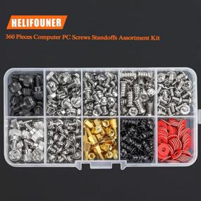img 1 attached to 💻 360-Piece Computer Standoffs Screws Assortment Kit for Hard Drive, Computer Case, Motherboard, Fan, Power Graphics - HELIFOUNER
