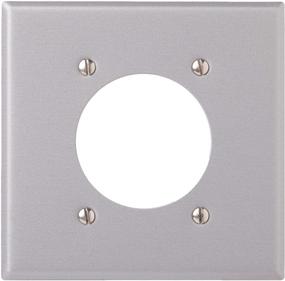 img 4 attached to 🔌 Leviton 4934 2-Gang Flush Mount Device Receptacle Wallplate: Standard Size Steel Wallplate with Aluminum Mount, 2.15 Inch Diameter