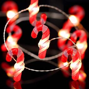 img 4 attached to 10ft Battery Operated Christmas Candy Cane Theme String Lights - 40 LED, 8 Modes, Button Control - Ideal for Christmas, St. Nicholas Day, Bedroom, Porch, Wedding, Birthday Decorations