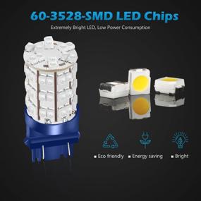 img 3 attached to 💡 Partsam 3157 DRL Лампа Дневного света: Мощные 60-SMD Синие LED-лампы для повышения безопасности - 420LM, 52мм Размер - Совместимо с 3757, 4114, 4157 LED-лампами