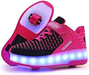 img 4 attached to 👟 Nsasy Kids Roller Shoes - Sport Sneakers with LED and Wheels for Boys and Girls, Perfect Christmas and Birthday Children's Gift