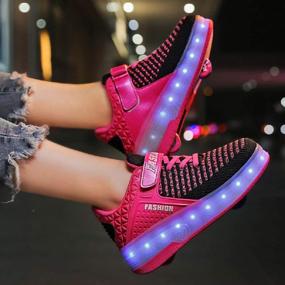 img 2 attached to 👟 Nsasy Kids Roller Shoes - Sport Sneakers with LED and Wheels for Boys and Girls, Perfect Christmas and Birthday Children's Gift