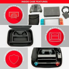 img 1 attached to 🎮 Official Nintendo Switch System Carrying Case - Ultimate Protection for Travel - Black Ballistic Nylon Exterior