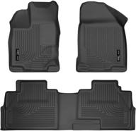 🚗 husky liners weatherbeater front & 2nd seat floor mats - fits 2007-14 ford edge, 2007-15 lincoln mkx - black logo