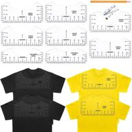 👕 10-in-1 t-shirt ruler guide: perfect alignment tool for v-neck design, adult & youth sizes with 8 soft rulers and pen - transparent logo