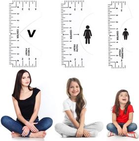 img 2 attached to 👕 10-in-1 T-Shirt Ruler Guide: Perfect Alignment Tool for V-Neck Design, Adult & Youth Sizes with 8 Soft Rulers and Pen - Transparent