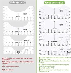 img 1 attached to 👕 10-in-1 T-Shirt Ruler Guide: Perfect Alignment Tool for V-Neck Design, Adult & Youth Sizes with 8 Soft Rulers and Pen - Transparent