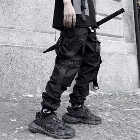 img 2 attached to 👖 XYXIONGMAO Men's Streetwear Joggers - Hip Hop Goth Sweatpants, Techwear Black Tactical Urban Pants