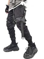 👖 xyxiongmao men's streetwear joggers - hip hop goth sweatpants, techwear black tactical urban pants logo