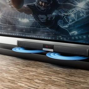 img 3 attached to 🔊 Bluetooth Soundbar for TV - Home Theater Sound Bar with Subwoofer, Surround Sound System & Remote Control, Connects to Bluetooth, AUX, Optical Fiber, USB - Wall Mountable