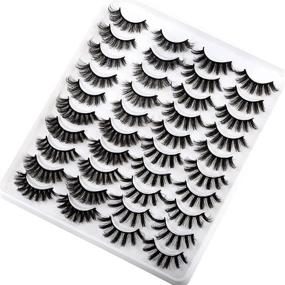 img 2 attached to 👁️ Mavphnee Dramatic False Eyelashes: 3D Faux Mink Curly Cat Eye - 20 Pairs of Wispy Fake Eyelashes in 4 Mixed Styles - Bulk Multipack for Wholesale