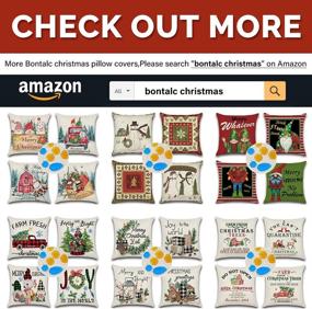 img 1 attached to 🎄 Bontalc 18x18 Waterproof Christmas Pillow Covers - Stylish Home & Outdoor Decor - Set of 4