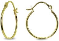 💎 stylish 14k gold click-top hoop earrings for men and women - sleek and polished design in various colors logo