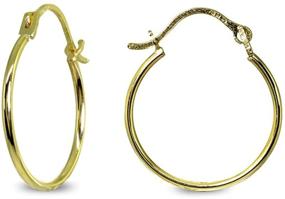 img 4 attached to 💎 Stylish 14K Gold Click-Top Hoop Earrings for Men and Women - Sleek and Polished Design in Various Colors