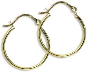 img 2 attached to 💎 Stylish 14K Gold Click-Top Hoop Earrings for Men and Women - Sleek and Polished Design in Various Colors