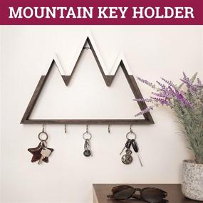 img 3 attached to 🗻 Mountain Shelf with Key Holders | Decorative Wall Key Holder and Floating Shelf for Mountain Decor in Entryway, Kitchen, Bedroom, Nursery, and Cabin | Key Hangers and Wall Jewelry Organizer