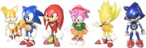 img 1 attached to 🎉 Set of 6 Sonic Action Figures Party Supplies Cake Toppers - 2.5 inches Tall