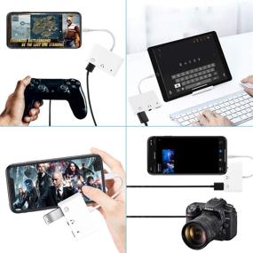 img 1 attached to 3 in 1 USB OTG Adapter for iPhone 13/12/11 Pro/X/8/7 - USB to iPhone Adapter with Charging Port and 3.5 mm Headphone Jack. Supports Hub, MIDI Keyboard, Mouse, Camera, USB Ethernet Adapter