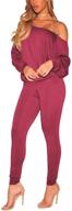 👗 comfortable and stylish women's shoulder tracksuit sweatsuit jumpsuit - stretchy and trendy clothing logo