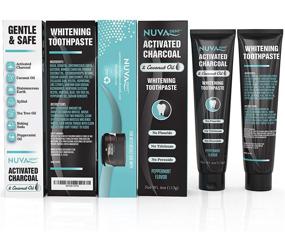 img 3 attached to 🦷 Nuva Dent Activated Charcoal Toothpaste with Coconut Oil for Teeth Whitening – Safe, Natural Cleaning Paste for Kids and Adults - Fluoride and Sulfate Free! Cool Mint Flavor, 2 Pack