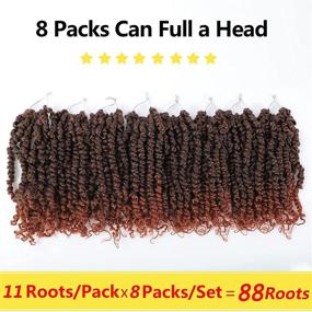 img 1 attached to 🧶 Fulcrum Pre-Twisted Passion Twist Crochet Hair 10 Inch - 8 Packs of Pre Looped Synthetic Braids for Bohemian Crochet Pretwisted Extensions (10Inch (Pack of 8), T350#)