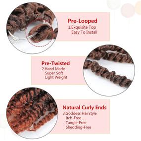 img 2 attached to 🧶 Fulcrum Pre-Twisted Passion Twist Crochet Hair 10 Inch - 8 Packs of Pre Looped Synthetic Braids for Bohemian Crochet Pretwisted Extensions (10Inch (Pack of 8), T350#)