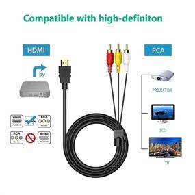 img 2 attached to 🔌 5ft/1.5m HDMI Male to 3-RCA Video Audio AV Cable Transmitter - Eanetf 1080P Connector Adapter for TV, HDTV, DVD