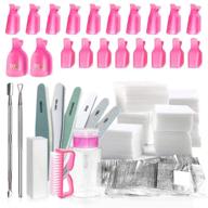 💅 convenient spove gel nail polish remover kit with clips, wipes, cutter, pump, nail buffer shiner files, brush - acetone acrylic nails remover tool kit logo