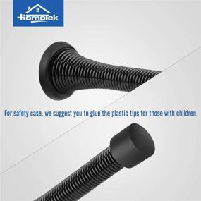 img 1 attached to 🚪 12 Pack Black Spring Door Stops - Heavy Duty, Flexible Door Stopper with Low Mounted Rubber Bumper Tips