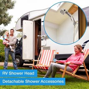 img 1 attached to 🚿 Conworld High Pressure Handheld Shower Head with ON/OFF Pause Switch - Water Saving, 3 Spray Modes - RV Shower Head with Hose & Detachable Accessories