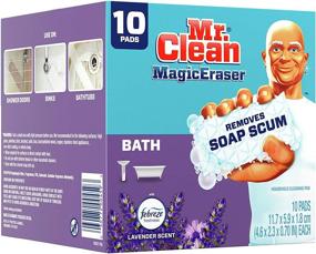 img 3 attached to 🧼 Mr. Clean Magic Eraser Bathroom, Shower, and Shoe Cleaner with Febreze Lavender Scent - 10 Count Pads