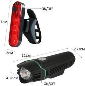 img 1 attached to Waterproof USB Rechargeable Bike Light Set - Bright LED Front and Back Rear Lights for Cycling, Quick Release - Safety Accessories for All Bicycles