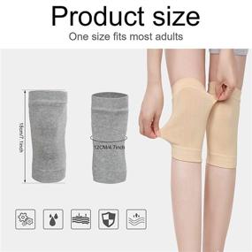 img 2 attached to 🧦 Set of 4 Knee Warmers Knee Braces Sleeve Supports for Women Men, Leg Warmers for Winter Warmth during Cycling, Skiing, and Running. Knee Brace Pad, Knee Pads Sleeve, Knee Warmers in White, Black, Nude, and Gray.