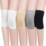 🧦 set of 4 knee warmers knee braces sleeve supports for women men, leg warmers for winter warmth during cycling, skiing, and running. knee brace pad, knee pads sleeve, knee warmers in white, black, nude, and gray. логотип