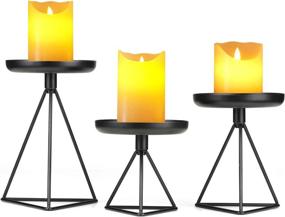 img 4 attached to Bikoney Candle Candleholder Geometric Candlesticks