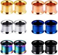 🔒 joytoyou 12-piece set of stainless steel ear plugs | large double flare alloy gauges | stretching screw fit tunnels | gauges 8g - 1 inch logo