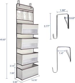 img 2 attached to 🚪 NesTidy Over The Door Organizer Storage - 4 Large Capacity Pockets & 3 Small Pockets, Beige, 1 Pack