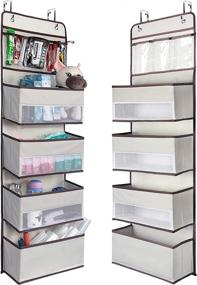 img 4 attached to 🚪 NesTidy Over The Door Organizer Storage - 4 Large Capacity Pockets & 3 Small Pockets, Beige, 1 Pack